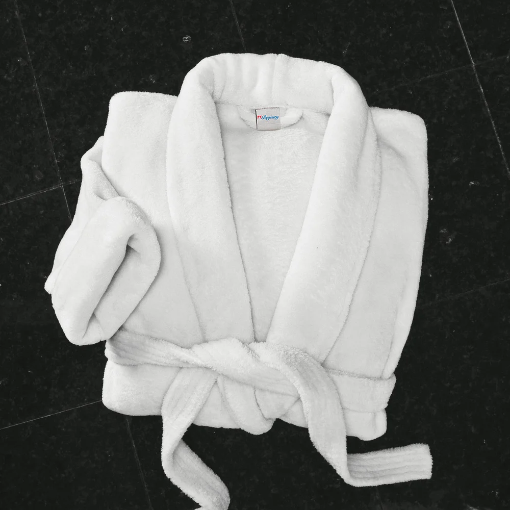 Registry Shawl Collar Robe, Chenille, One Size, White thumbnail 5