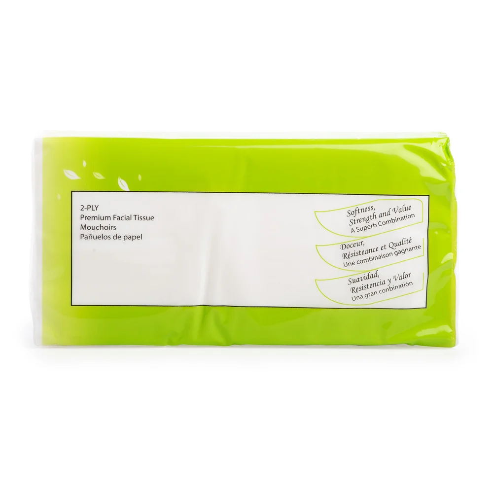 Welcome Facial Tissue, 2-Ply, Flat Poly Bag, 7.8" x 7.8", 100 Sheet, 30 Packs/Case thumbnail 3