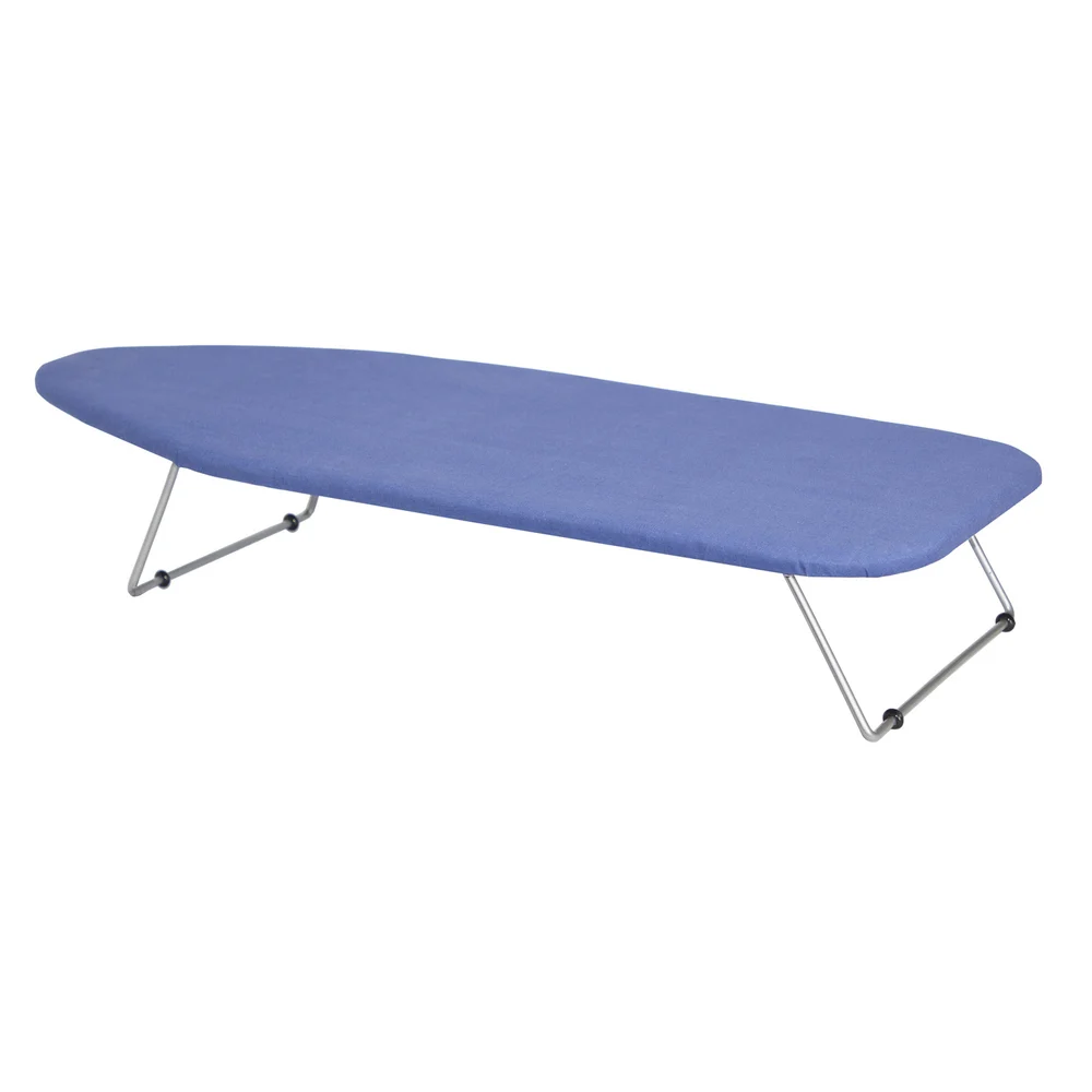 Hospitality 1 Source Compact Table Top Ironing Board, 30" X 12", Blue Cover With Metal Frame