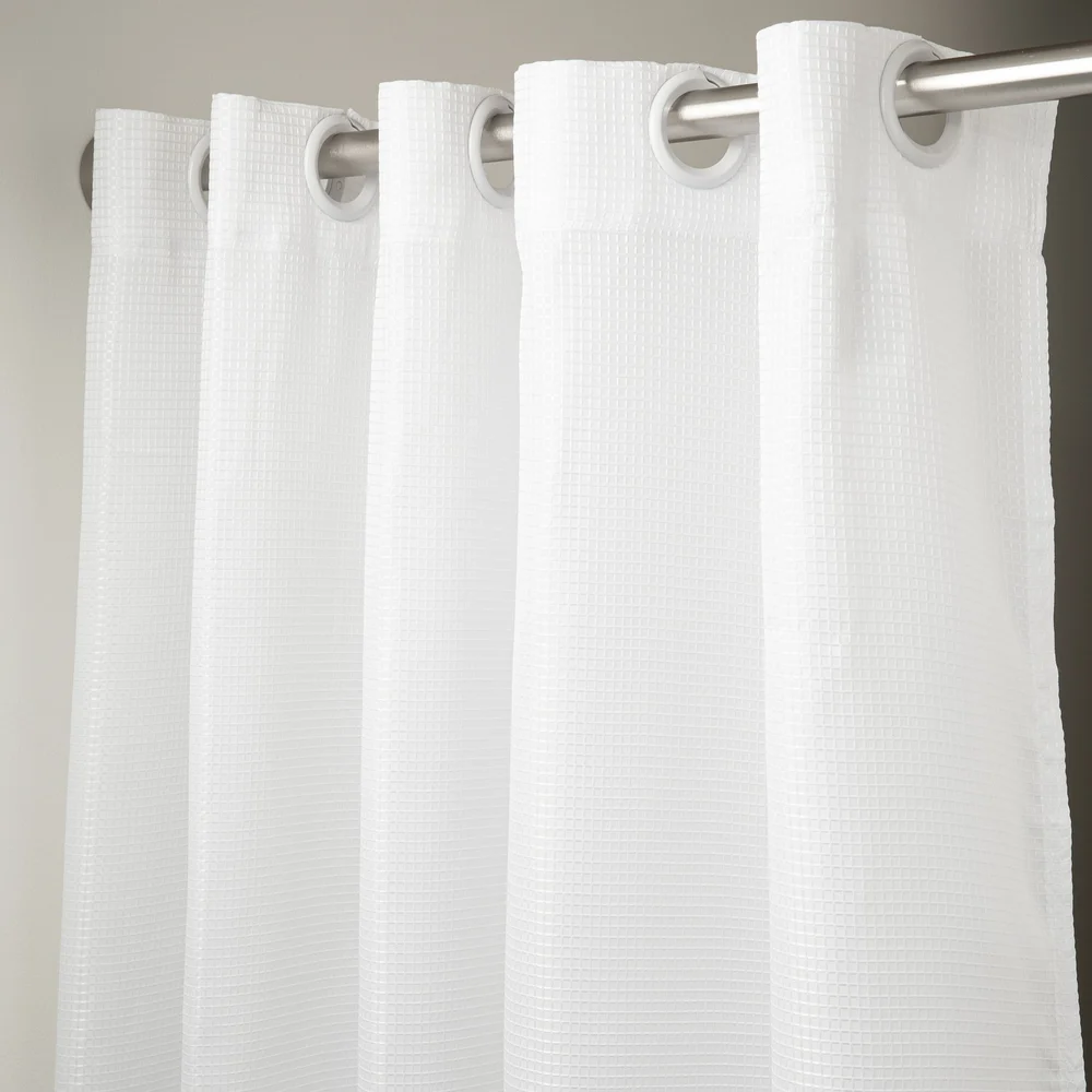 Registry Easy Hang Waffle Weave No-Window Shower Curtain, 71"x74", White