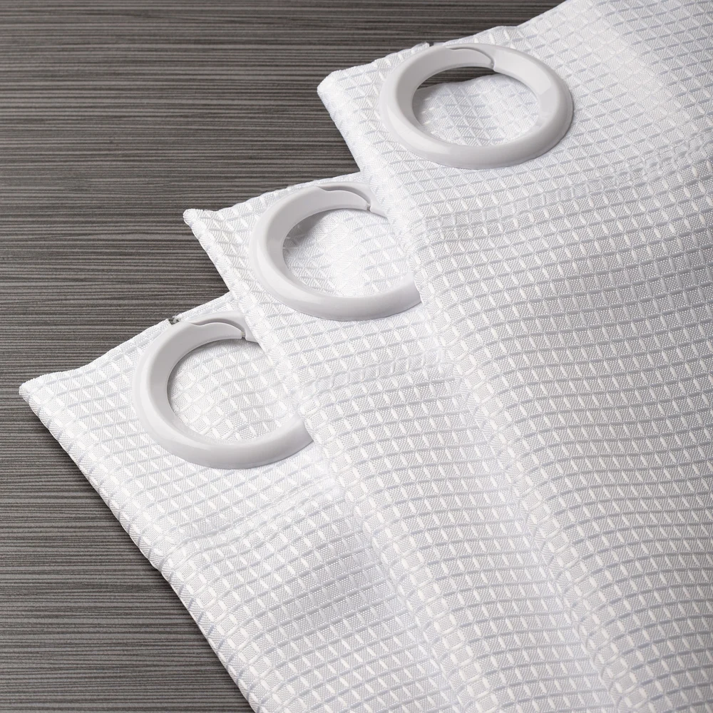 Registry Easy Hang Waffle Weave No-Window Shower Curtain, 71"x74", White thumbnail 2