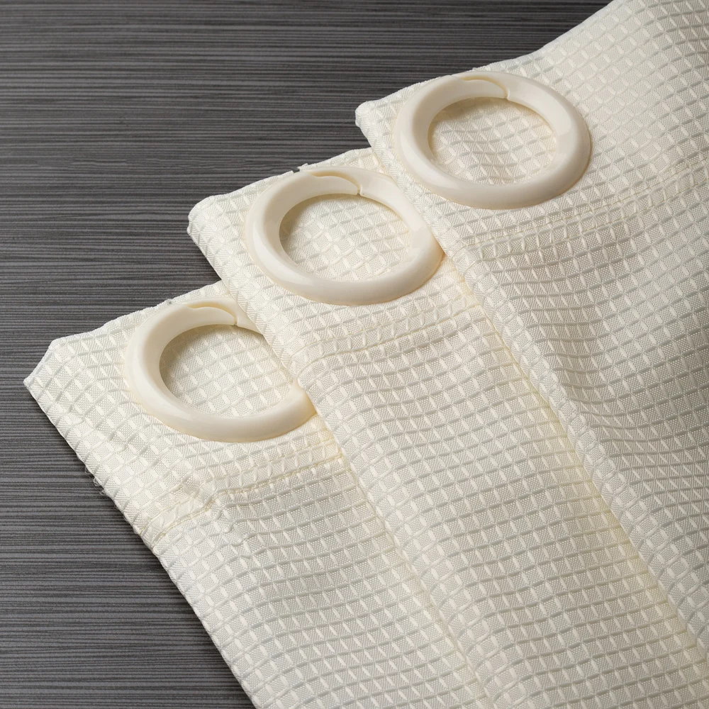Registry Easy Hang Waffle Weave No-Window Shower Curtain, 71"x77", Beige thumbnail 2