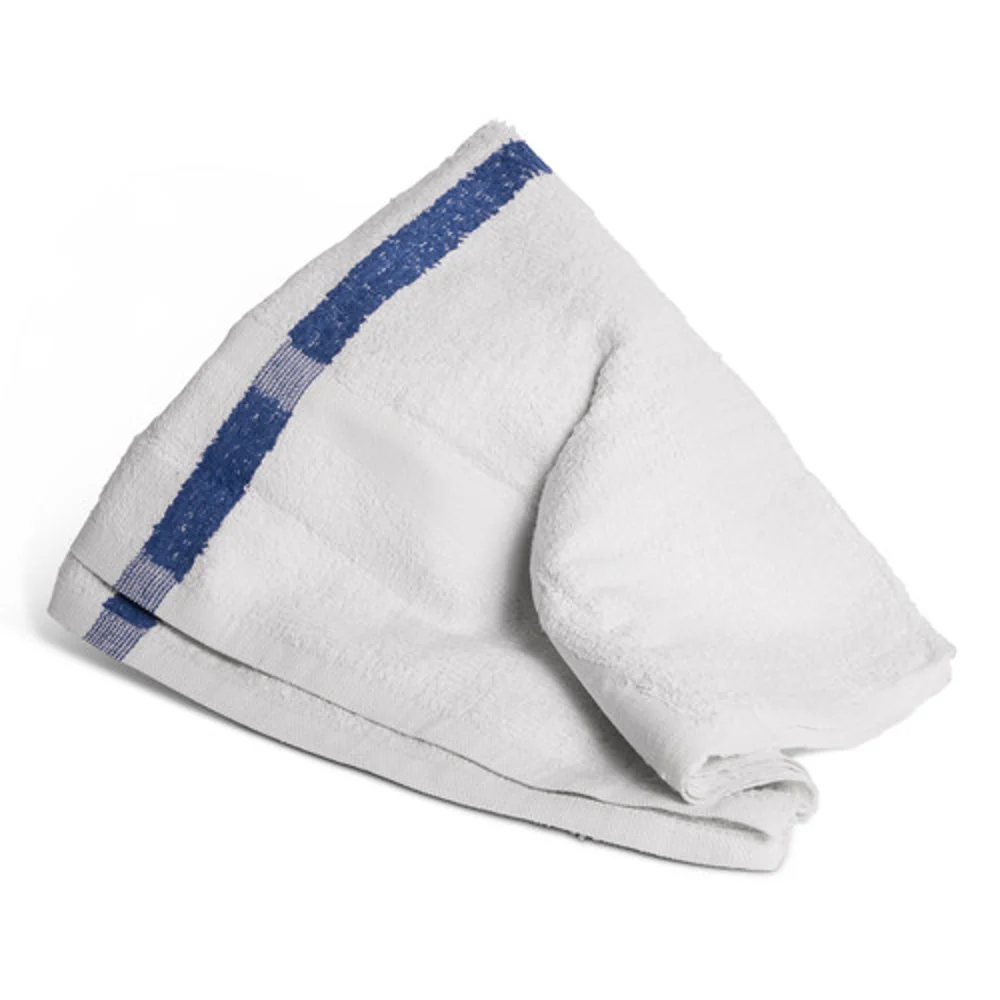 Economy Pool Towel Blue Center Stripe  24" x 50" 10lb/dz White
