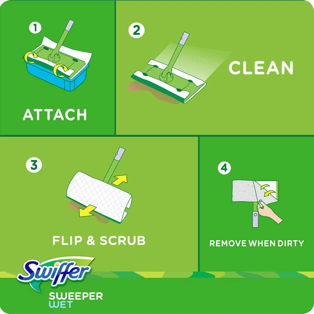 Swiffer Wet Refill Cloth 10" 6 Box/Case thumbnail 4