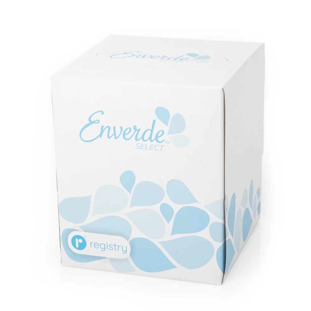 Enverde Select 2-Ply 100% Virgin Fiber Facial Tissue, Cube Box, 36/Case