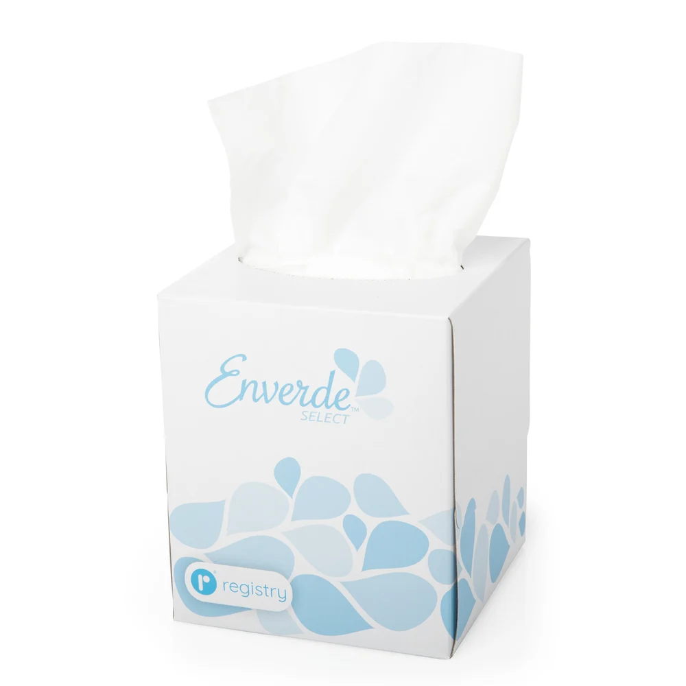 Enverde Select 2-Ply 100% Virgin Fiber Facial Tissue, Cube Box, 36/Case thumbnail 2