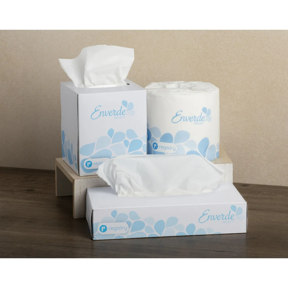Enverde Select 2-Ply 100% Virgin Fiber Facial Tissue, Cube Box, 36/Case thumbnail 4