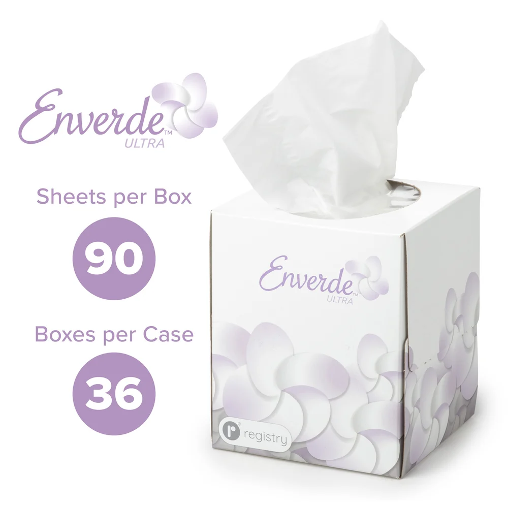 Enverde Ultra 2-Ply 100% Virgin Fiber Facial Tissue, Cube Box, 36/Case thumbnail 3