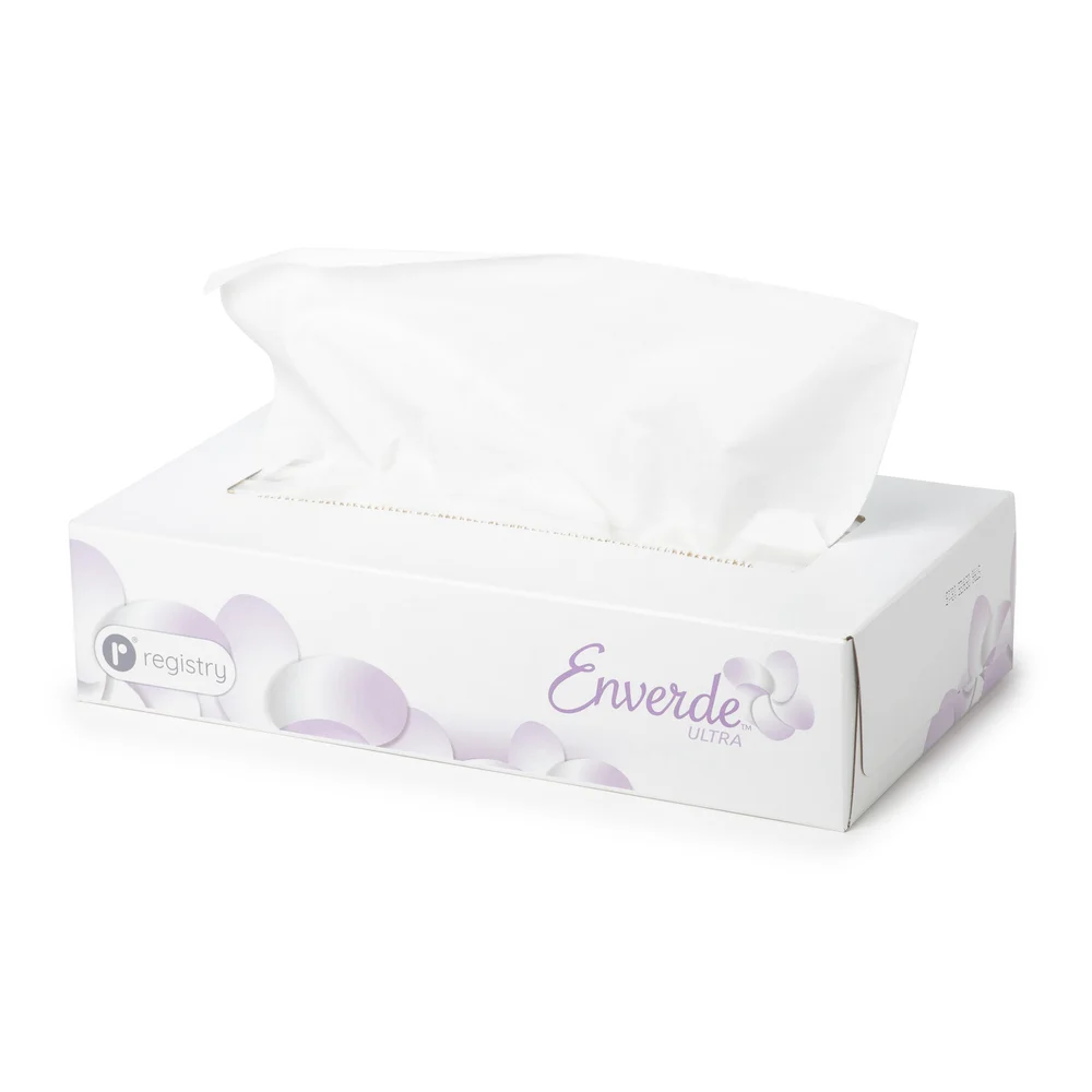 Enverde Ultra 2-Ply 100% Virgin Fiber Facial Tissue, Flat Box, 30/Case thumbnail 2