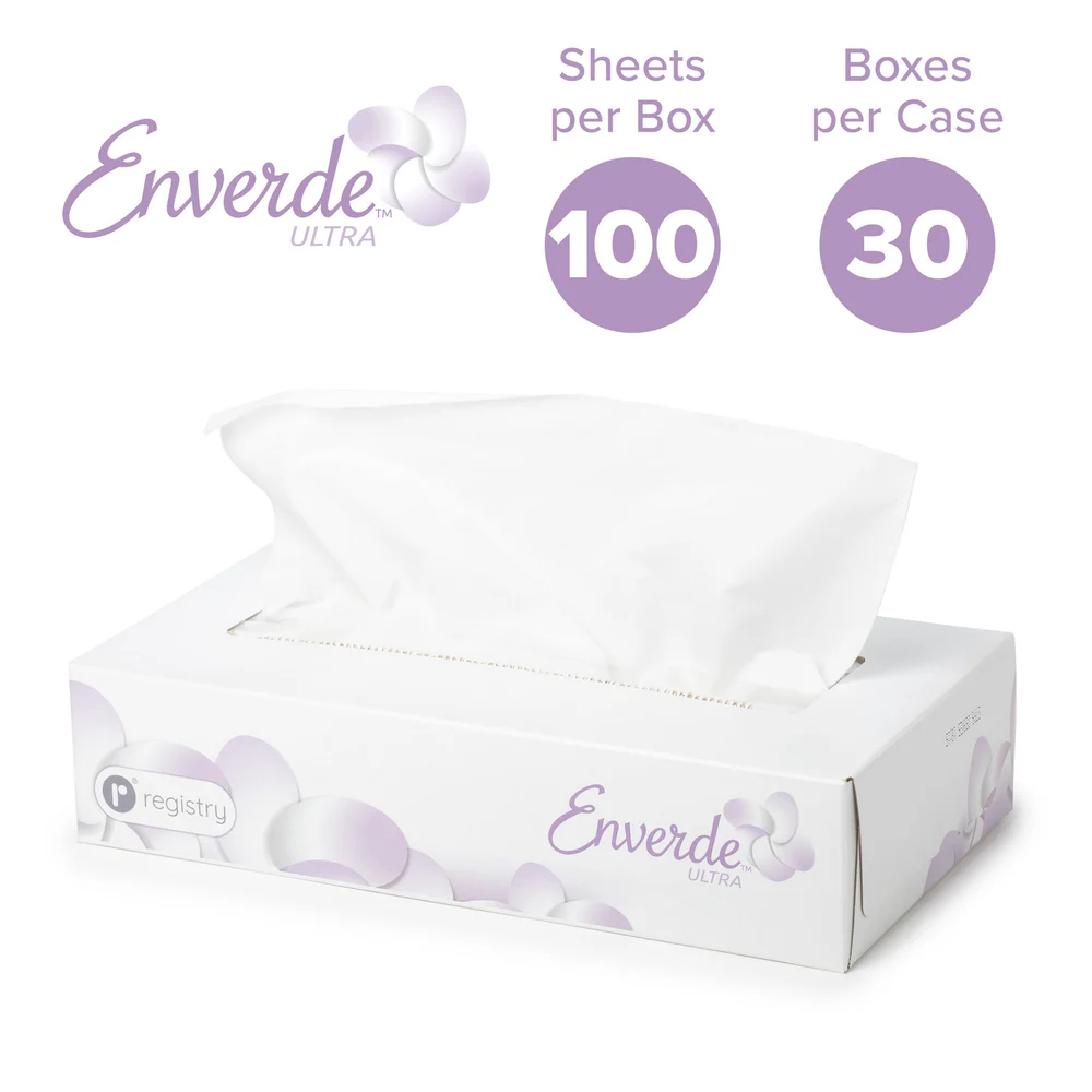 Enverde Ultra 2-Ply 100% Virgin Fiber Facial Tissue, Flat Box, 30/Case thumbnail 3
