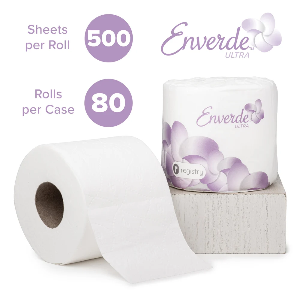 Enverde Ultra 2-Ply 100% Virgin Bath Tissue, 500 sheets per Roll, 80/Case thumbnail 3