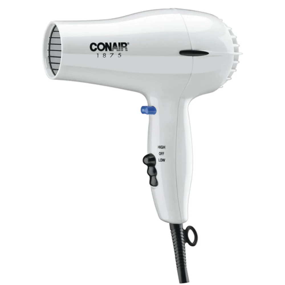 Conair 1875 Watt Hand-Held Compact Hair Dryer, White thumbnail 2