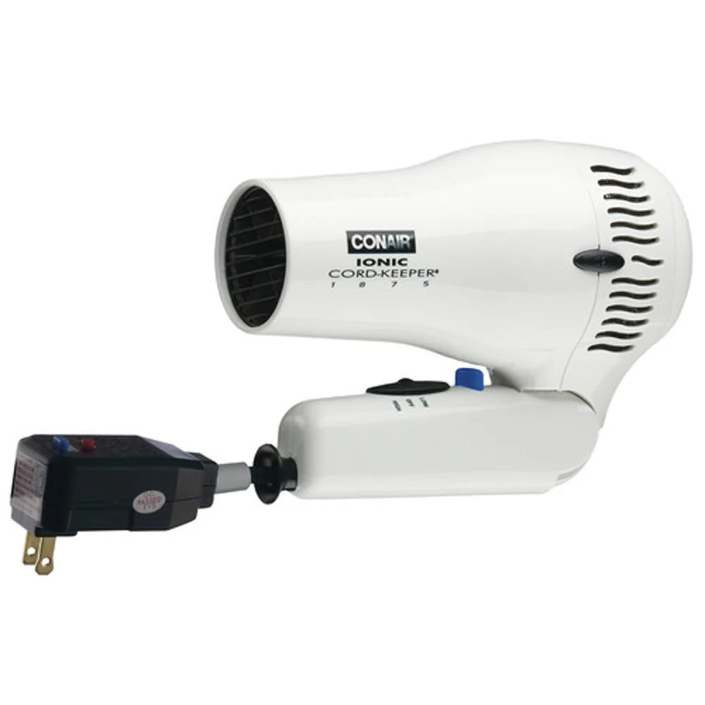 Conair® 1875 Watt Ionic Cord-Keeper® Retractable Hand Held Foldable Hair Dryer, White thumbnail 2