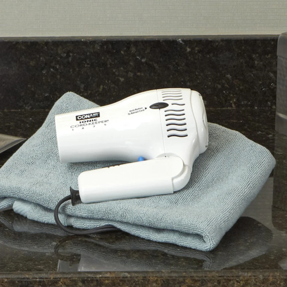 Conair® 1875 Watt Ionic Cord-Keeper® Retractable Hand Held Foldable Hair Dryer, White thumbnail 3