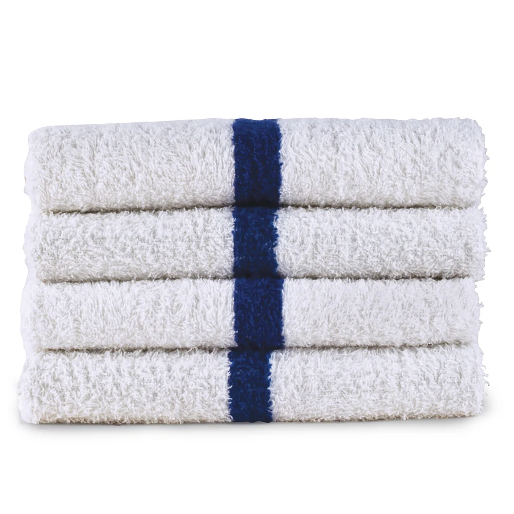 Registry Blue Center Stripe Pool Towel, 20" x 40", Blue Stripe