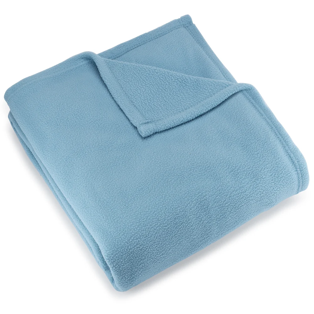 Registry Polar Fleece Blanket, Queen, 90" x 90", Blue