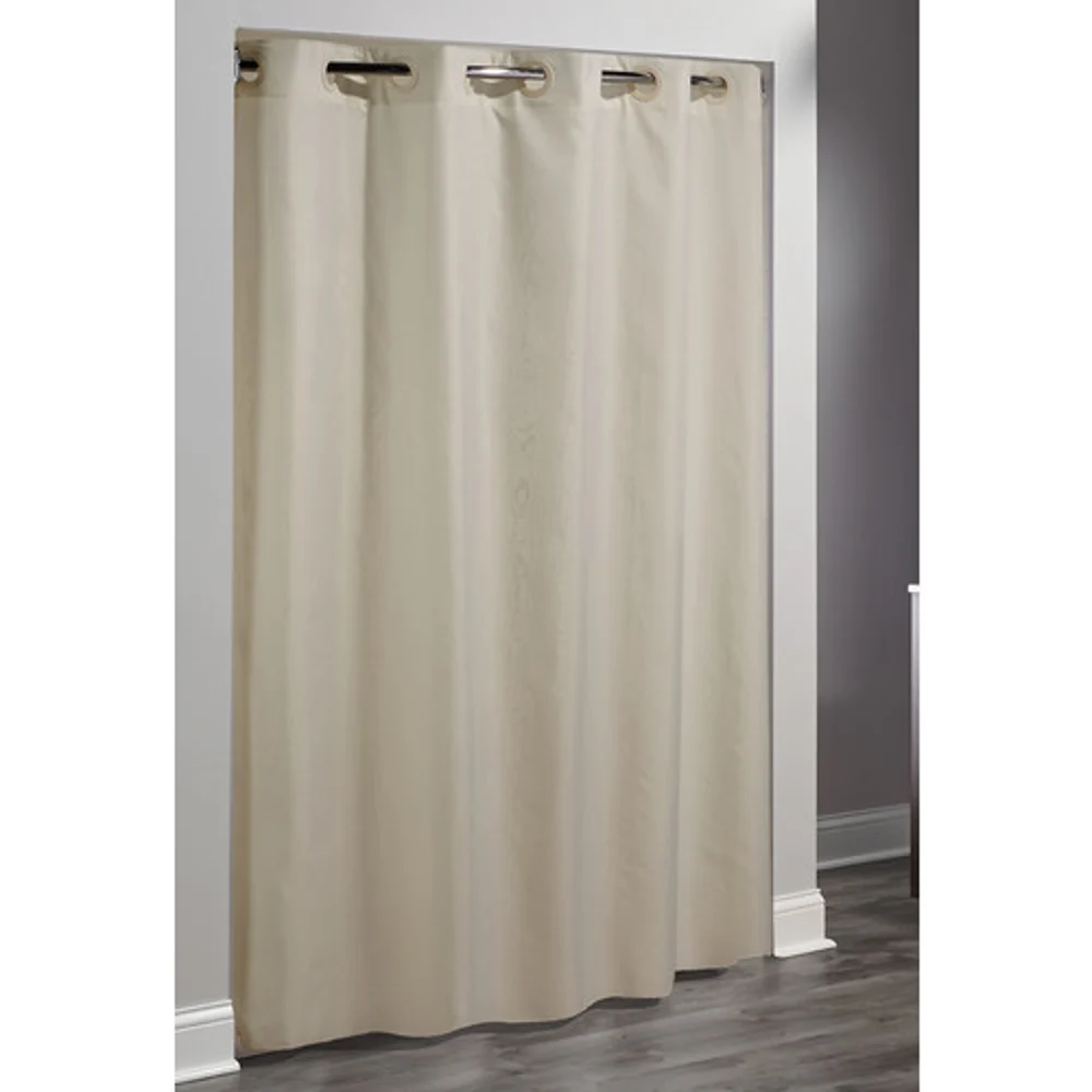 Hookless Embossed Moire Shower Curtain, No Window 71" x 74", Beige