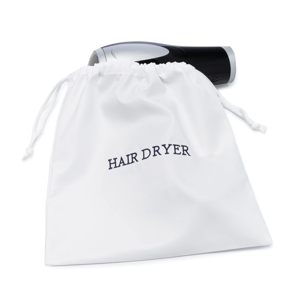 Registry Embroidered Hair Dryer Bag, 12" x 12", White