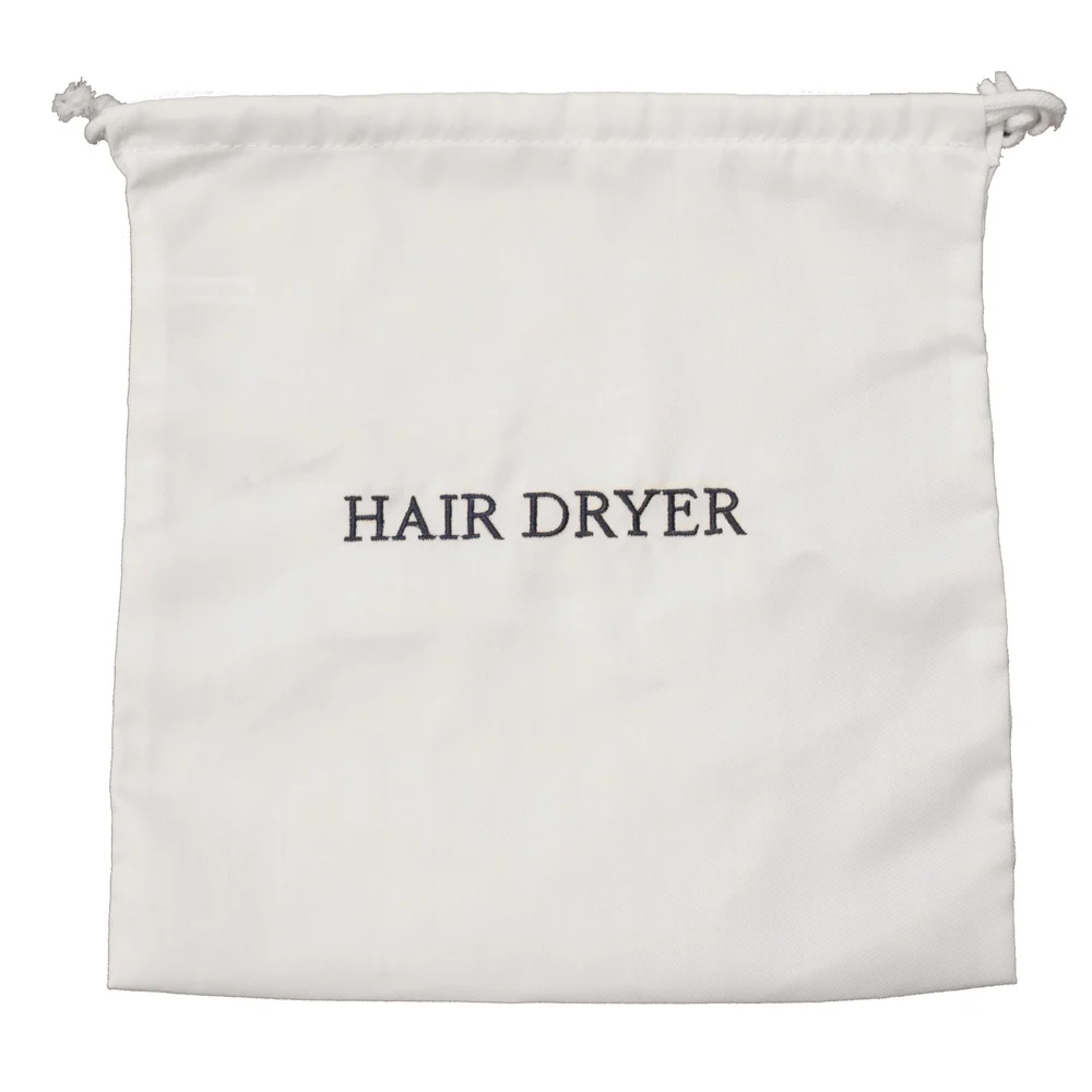 Registry Embroidered Hair Dryer Bag, 12" x 12", White thumbnail 2