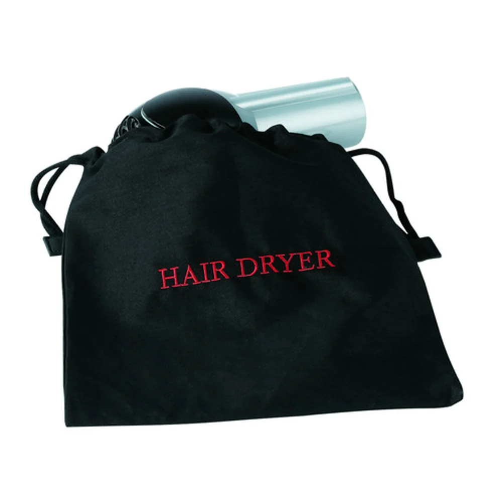 Registry Embroidered Hair Dryer Bag, 12" W x 12" L, Black