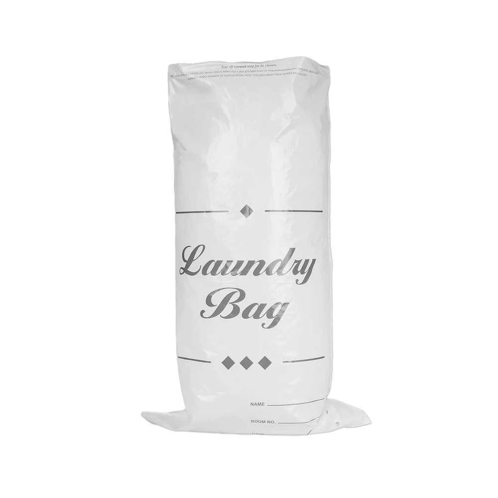 Registry Disposable Laundry Bag, Tear Off Tie, 14" W x 24" L, 1 Mil, White thumbnail 2