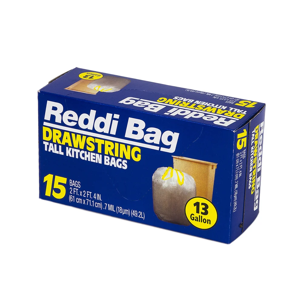 Reddi Bag Low Density Can Liner, 13 Gal., 24" W x 28" L, 0.7 Mil, White