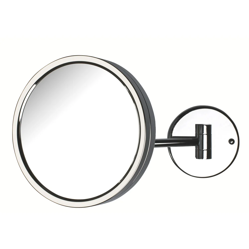 Jerdon Wall Mounted Vanity Mirror, 5x Magnification, Chrome, 8.5" Dia.