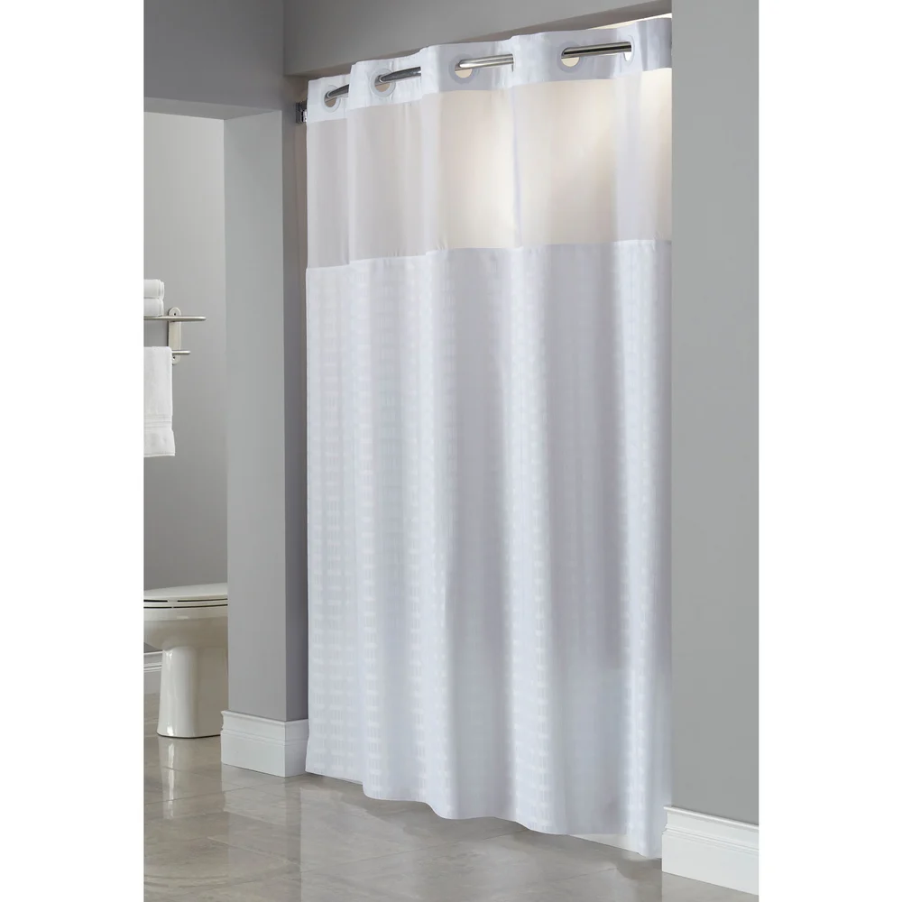 Hookless Madison Shower Curtain, 71" x 77", White thumbnail 2