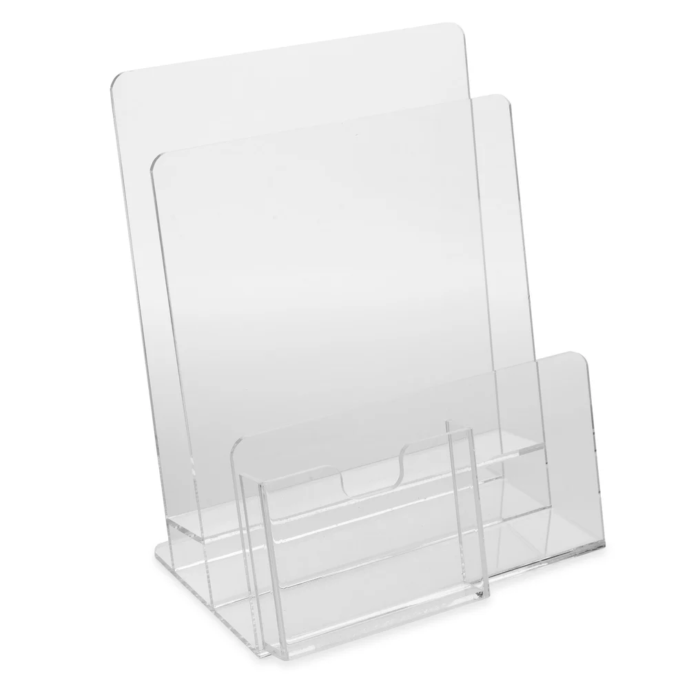Registry Tabletop Sign Holder, 6.13" W x 7.5" H x 3.38" D, Clear thumbnail 3