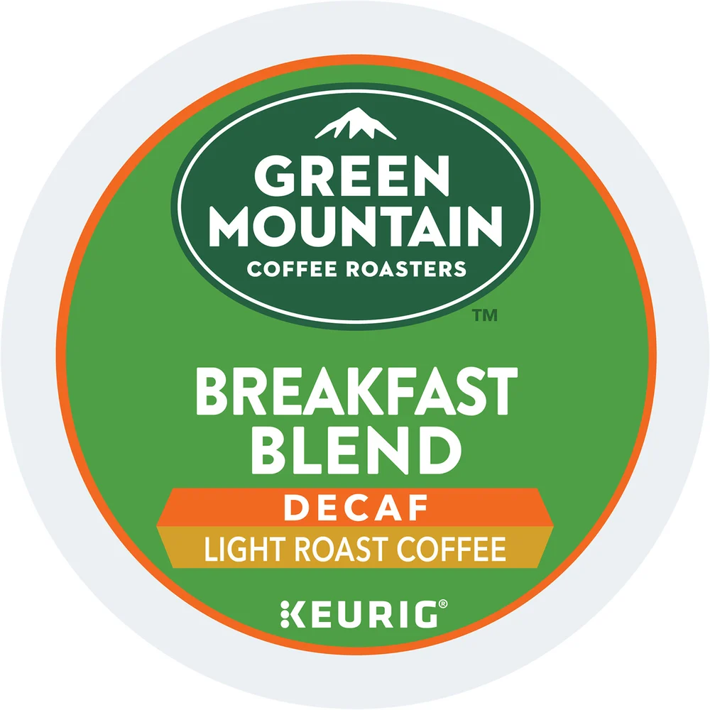 Green Mountain Breakfast Blend Light Roast Coffee, Decaf, K-Cup, 96/Case
