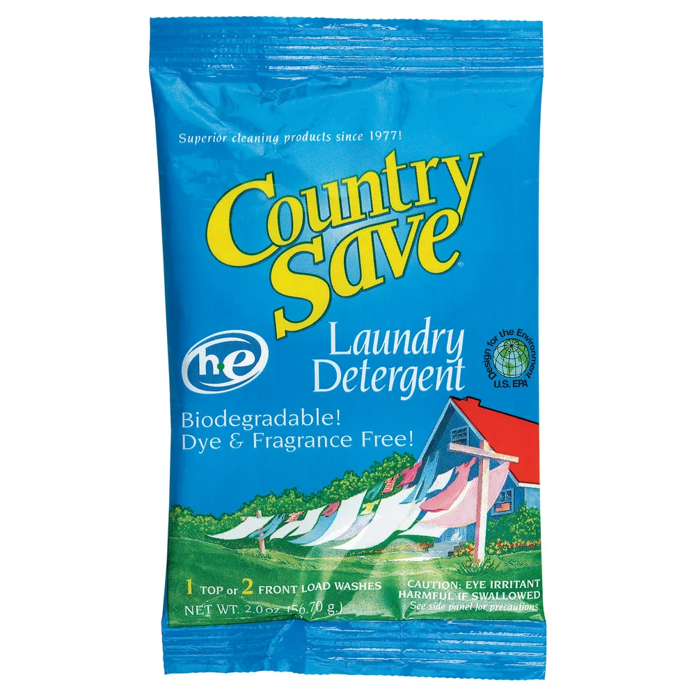 Country Save Laundry Detergent, Powder, Single Use 2 Oz Packet, 200 Packet/Case