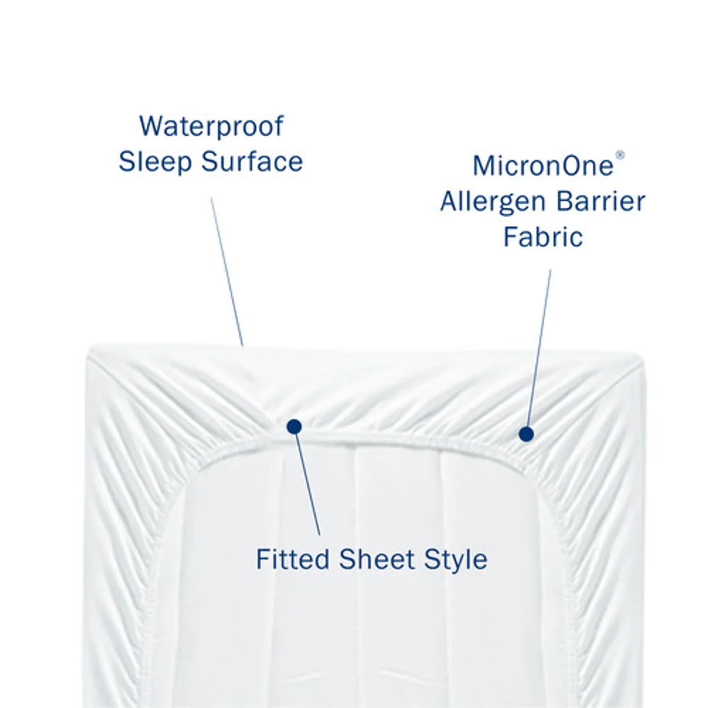 CleanBrands CleanRest Fitted Mattress Protector, Queen, 60" W x 80" L, White thumbnail 2
