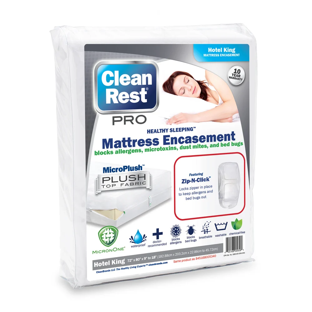 CleanBrands CleanRest Pro Mattress Encasement, Hotel King, 72" W x 80" L