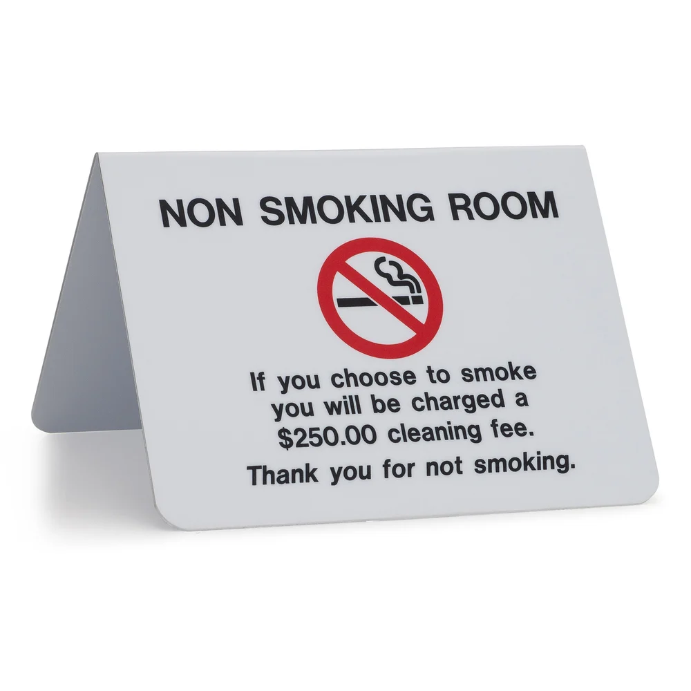 Registry Non-Smoking Tent Sign, White