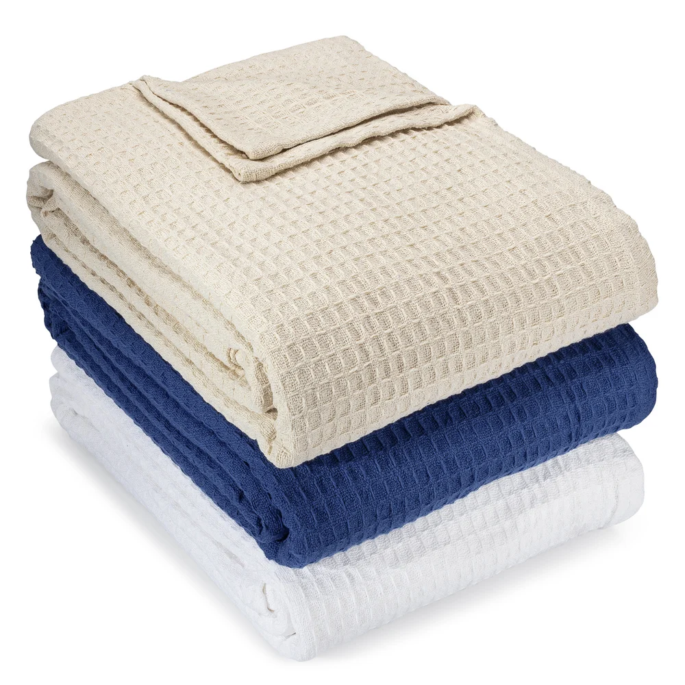 Registry Honeycomb Weave Blanket, 66" W x 90" L Twin, Natural thumbnail 3