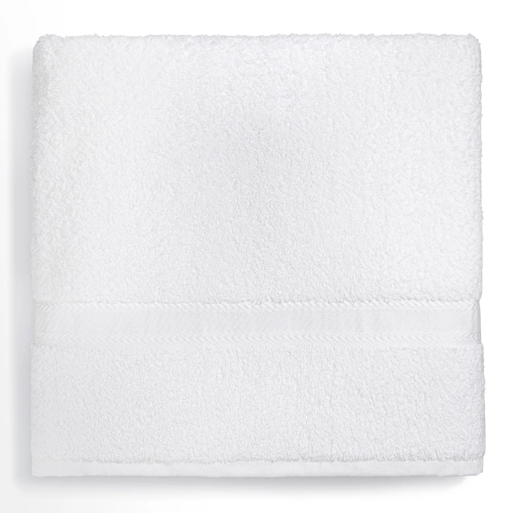Registry Ring Spun Combed Dobby Border Bath Sheet, 30" L x 60" W, 20 Lbs/Dz White