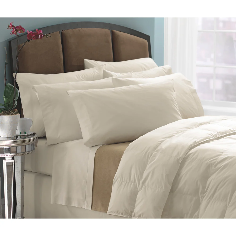 Registry T200 Mercerized Plain Weave Flat Sheet 60% Cotton/40% Polyester, Twin, 66" x 108" cut size with 2" hems. Bone