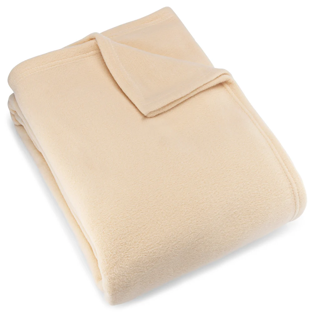 Registry Micro Fleece Blanket, King, 108" x 90", Ivory