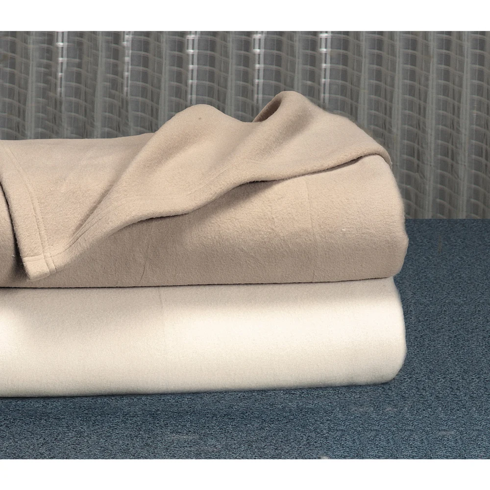 Registry Micro Fleece Blanket, Queen, 90" x 90", Tan thumbnail 4