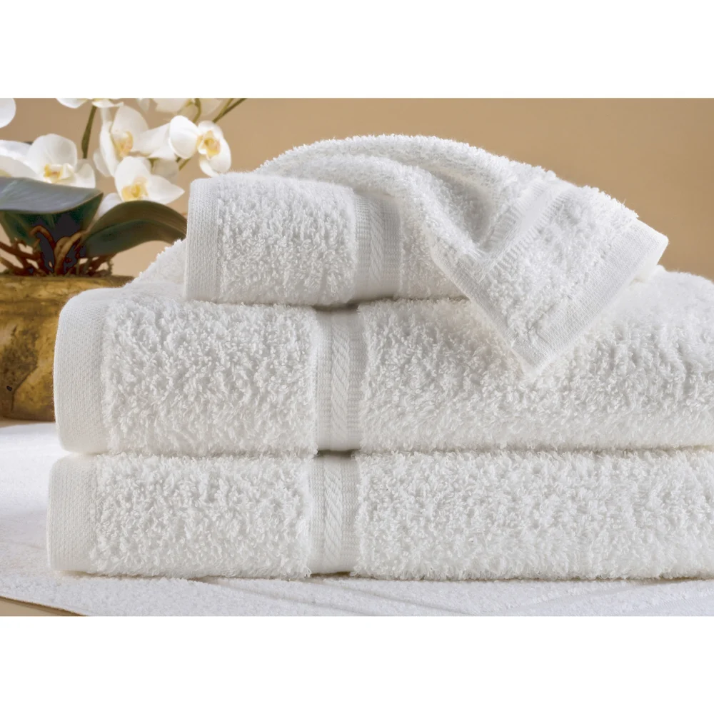 Registry Platinum Dobby Border Bath Towel, 27" x 50",14 lb/dz, White thumbnail 2