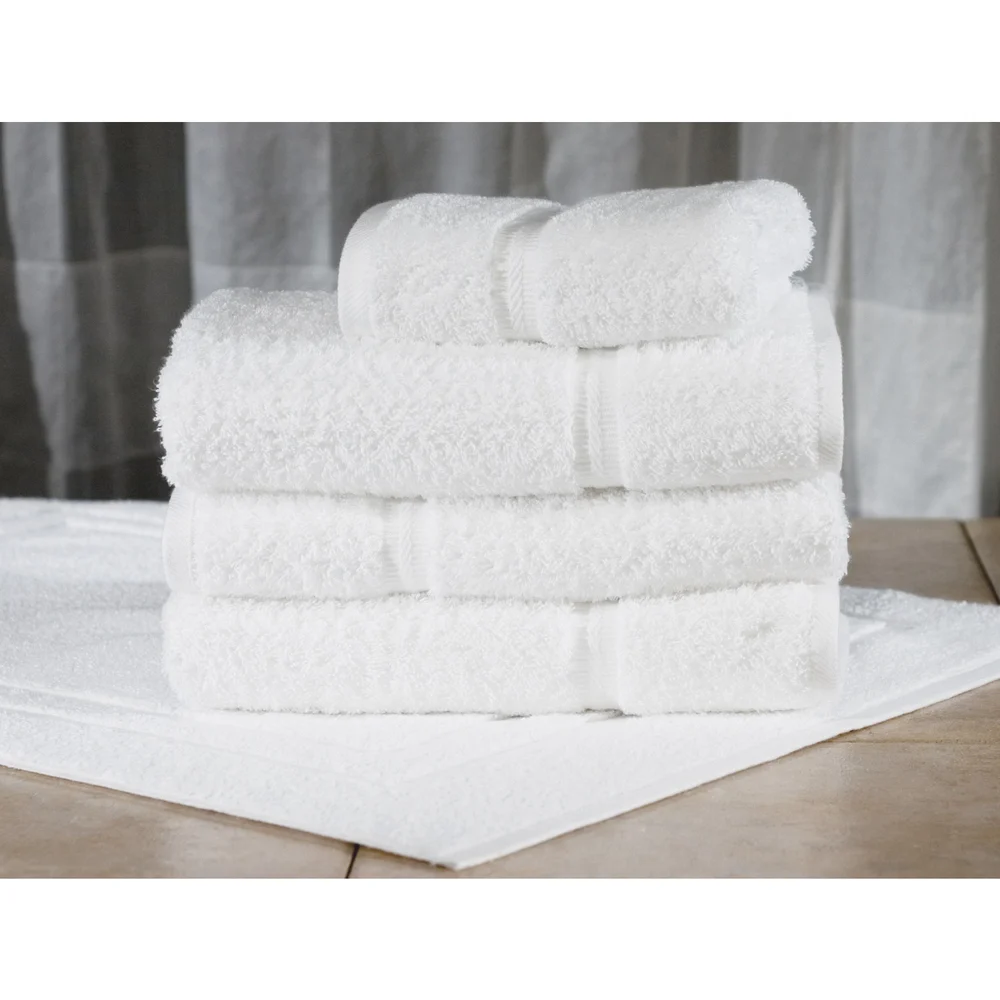 Registry Gold Dobby Border Bath Towel, 27"  x 50" , 14 lb/dz, White thumbnail 2