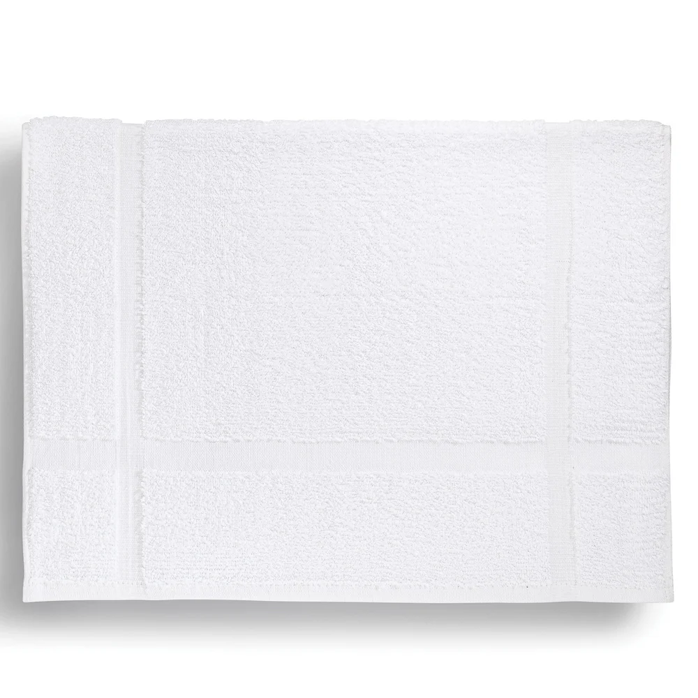 Registry Bronze Cam Border Bath Mat  20" x 30" 7 lbs/Dz White