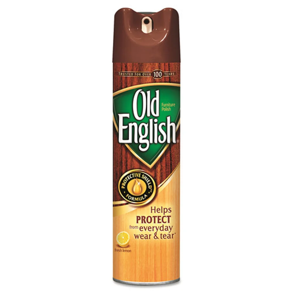 Old English Furniture Polish Aerosol Spray, Lemon Scent, 12.5 Oz., 12/Case