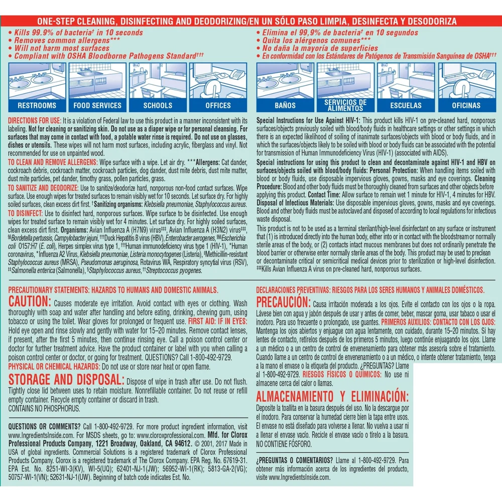 Clorox Disinfecting Wipes, 75 ct. thumbnail 2