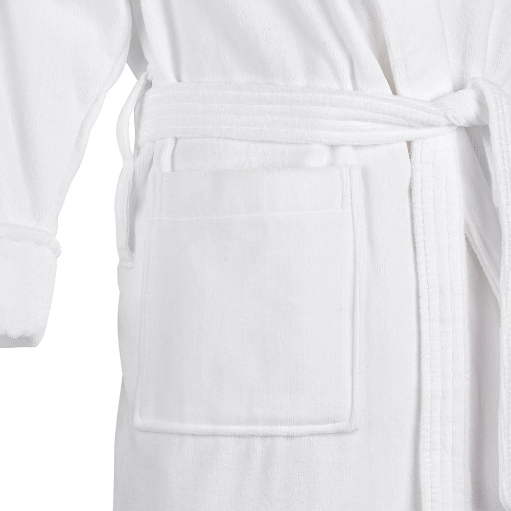 Registry Shawl Collar Robe, 100% Cotton Terry Velour, One Size, White thumbnail 3