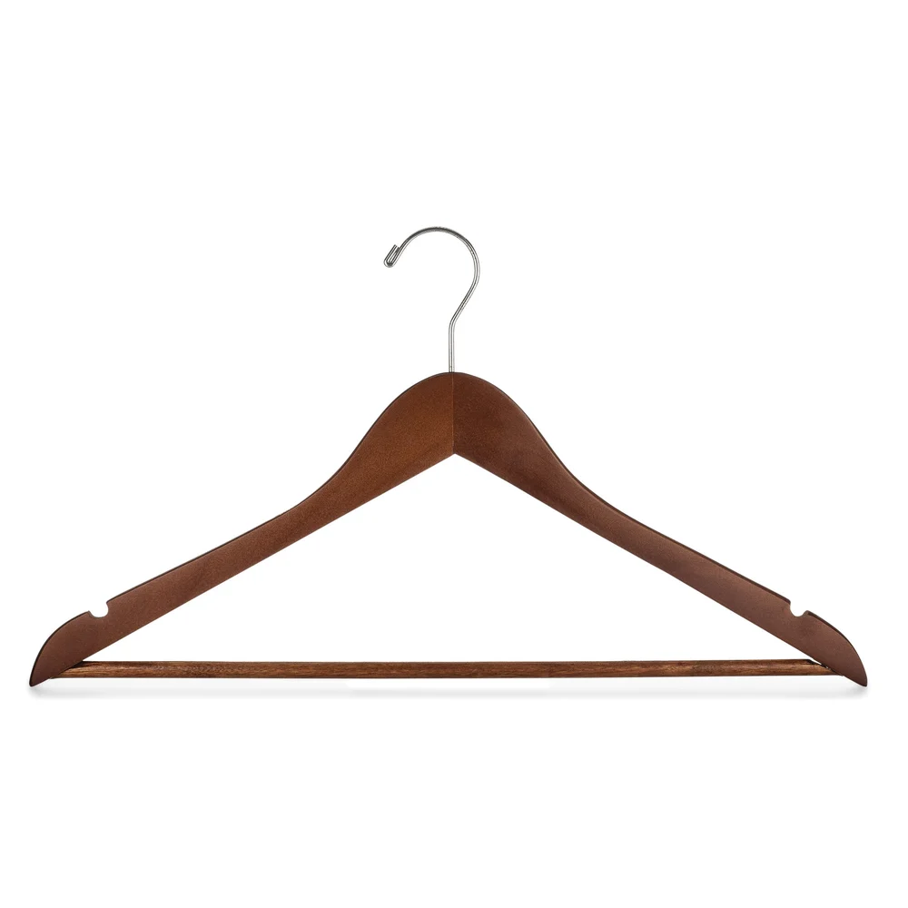 Registry Open Hook Wood Men's Hanger, 17.5" W x 0.5" D, Medium Oak