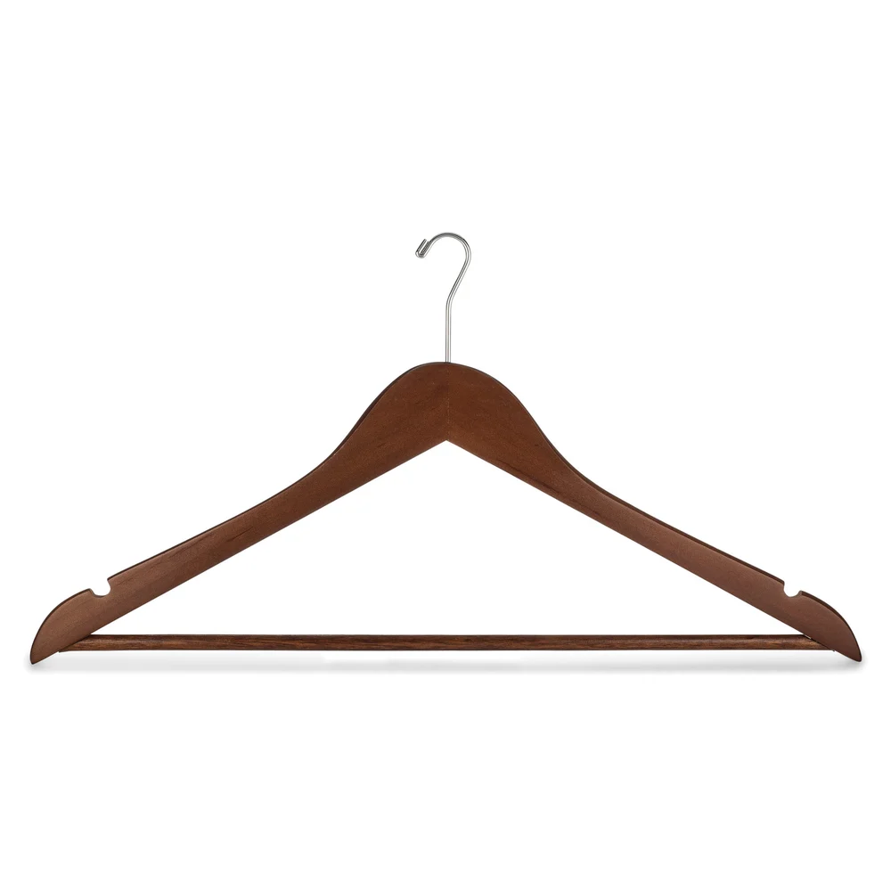 Registry Small Hook Men's Wood Hanger, 17.5" W x 0.5" D, Medium Oak