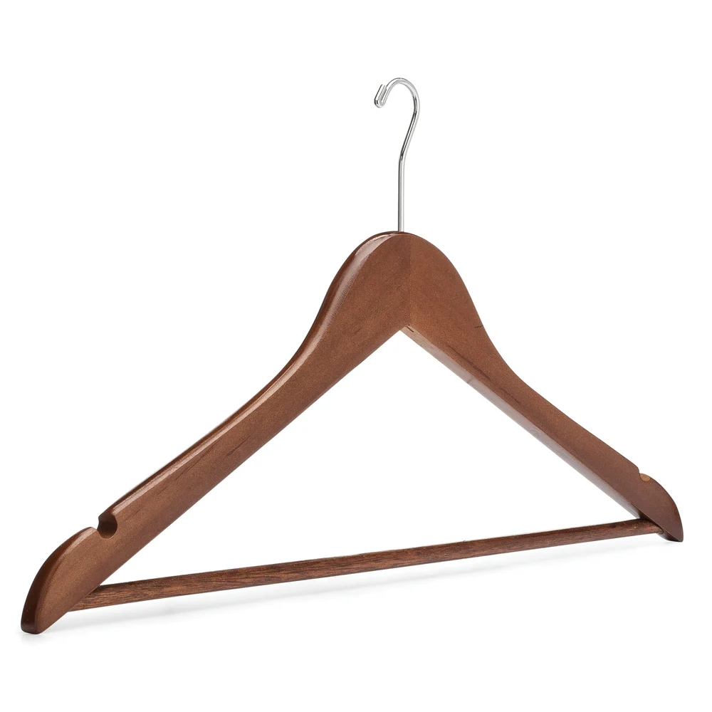 Registry Small Hook Men's Wood Hanger, 17.5" W x 0.5" D, Medium Oak thumbnail 2