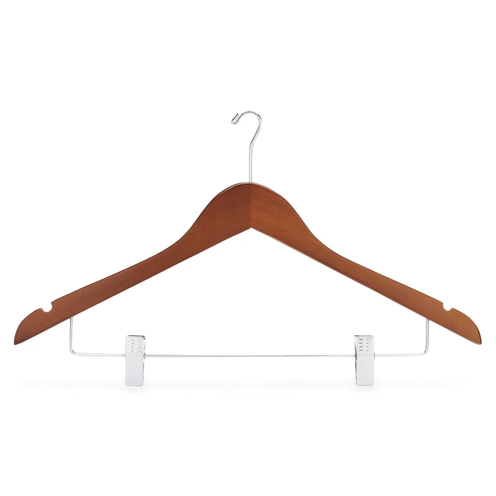 Registry Small Hook Women's Wood Hanger, 18" W x 0.5" D, Medium Oak