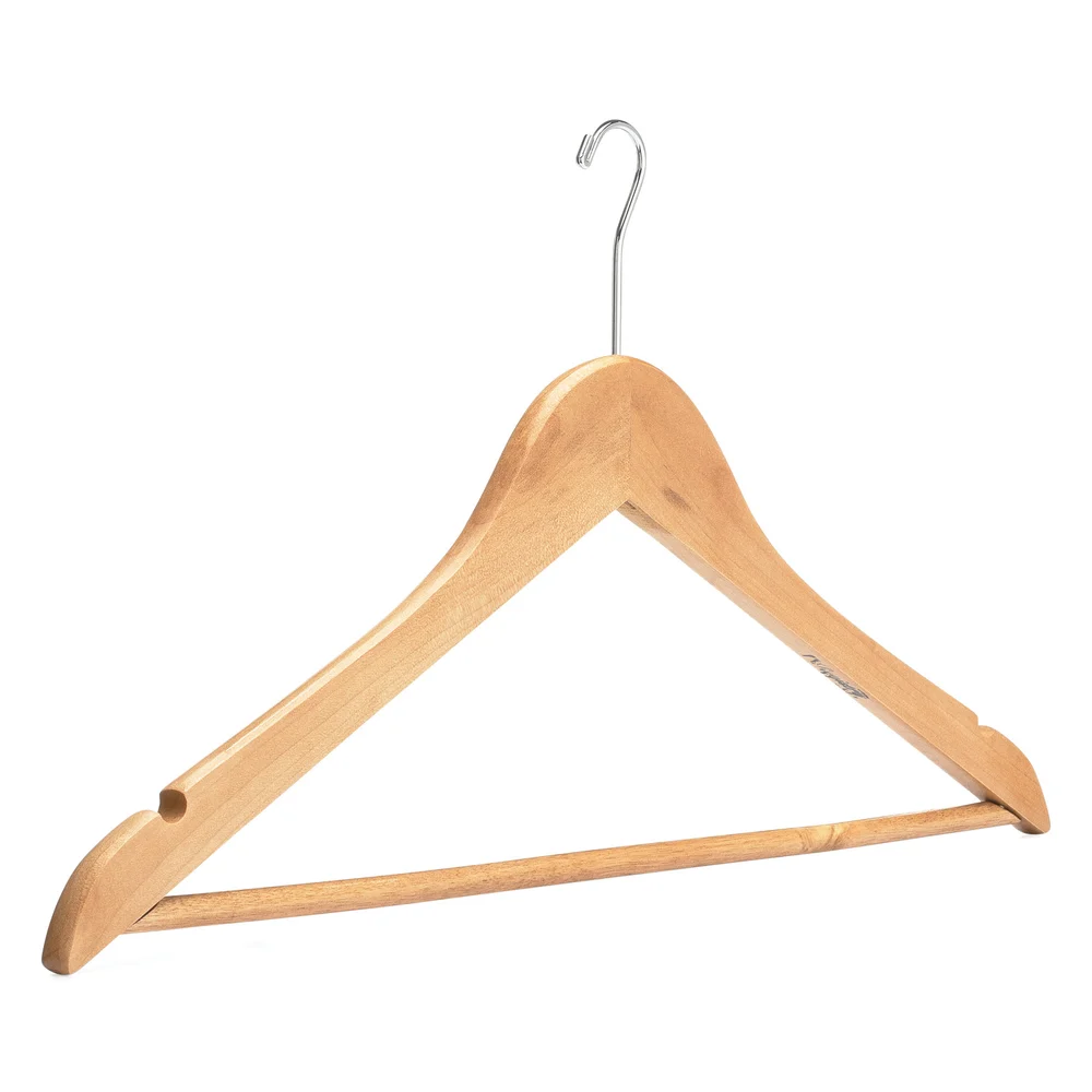 Registry Small Hook Wood Men's Hanger, 17.5" W x 1⁄2" Thick, Natural thumbnail 2